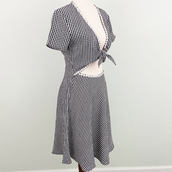 🌺SOLD🌺 NWT Solid & Striped | Black & White Gingham Cutout Dress XS - Picture 7 of 11